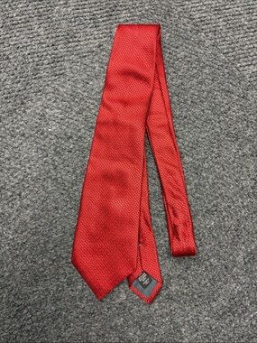 Ermenegildo Zegna Tie Red Geometric 100% silk Made in Italy